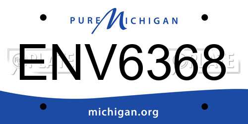 ENV6368 Michigan License Plate