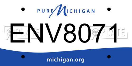 ENV8071 Michigan License Plate
