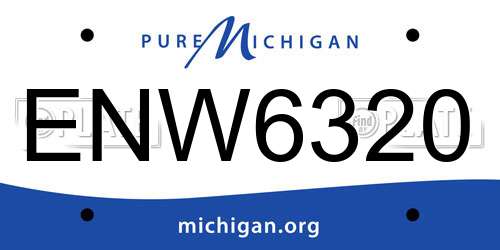 ENW6320 Michigan License Plate
