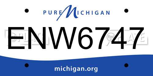 ENW6747 Michigan License Plate