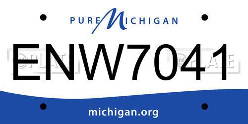 ENW7041 Michigan License Plate