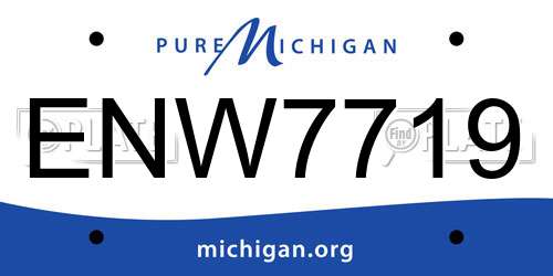 ENW7719 Michigan License Plate