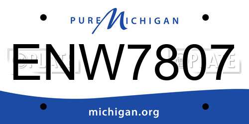 ENW7807 Michigan License Plate