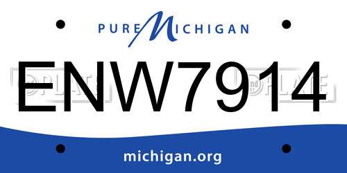 ENW7914 Michigan License Plate