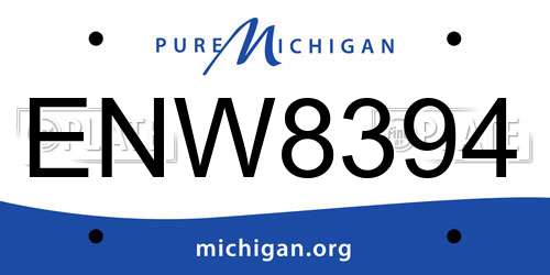 ENW8394 Michigan License Plate
