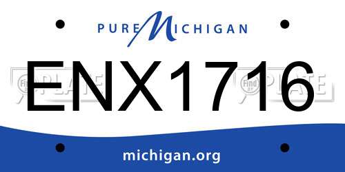 ENX1716 Michigan License Plate