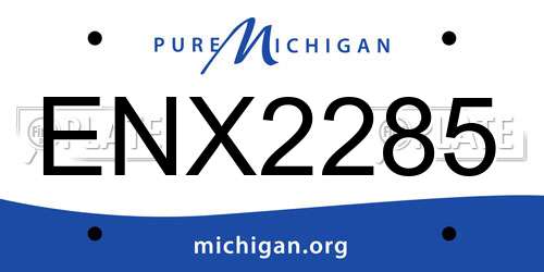 ENX2285 Michigan License Plate