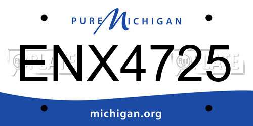 ENX4725 Michigan License Plate