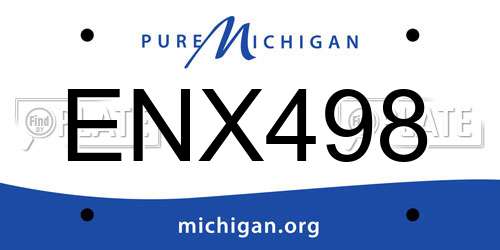 ENX498 Michigan License Plate