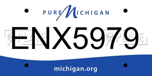 ENX5979 Michigan License Plate
