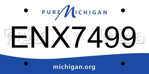 ENX7499 Michigan License Plate
