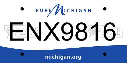 ENX9816 Michigan License Plate