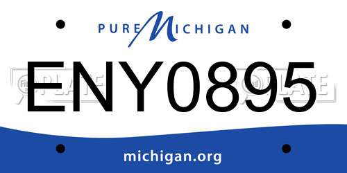 ENY0895 Michigan License Plate