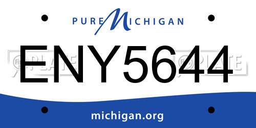 ENY5644 Michigan License Plate