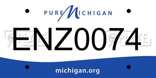 ENZ0074 Michigan License Plate