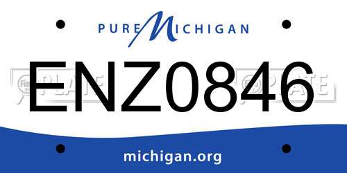 ENZ0846 Michigan License Plate