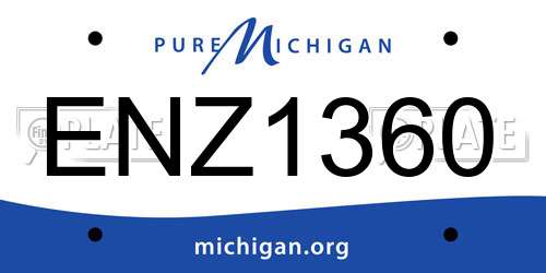 ENZ1360 Michigan License Plate