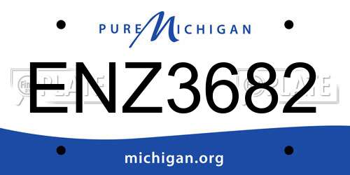 ENZ3682 Michigan License Plate