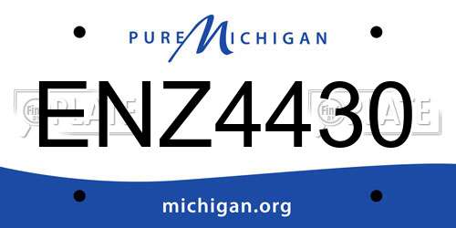 ENZ4430 Michigan License Plate