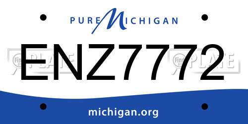 ENZ7772 Michigan License Plate