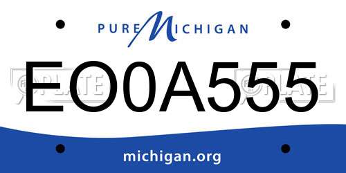 EO0A555 Michigan License Plate