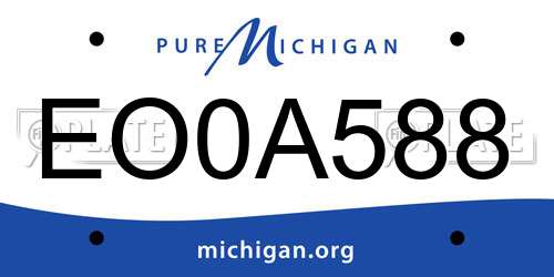 EO0A588 Michigan License Plate