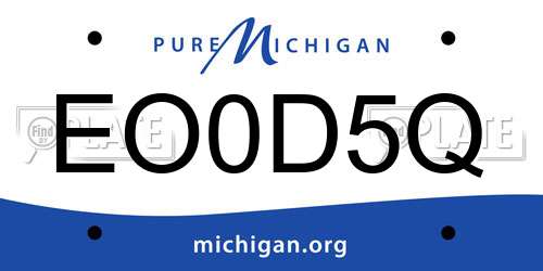 EO0D5Q Michigan License Plate