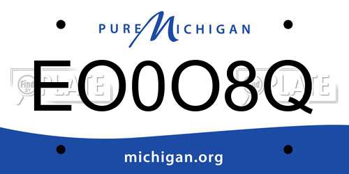 EO0O8Q Michigan License Plate
