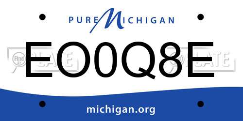 EO0Q8E Michigan License Plate