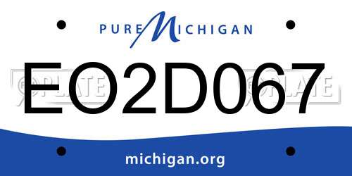 EO2D067 Michigan License Plate