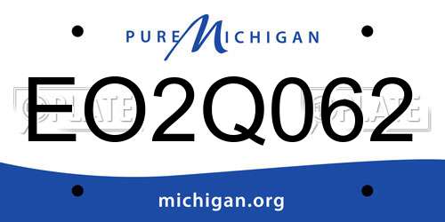 EO2Q062 Michigan License Plate