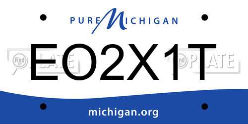 EO2X1T Michigan License Plate