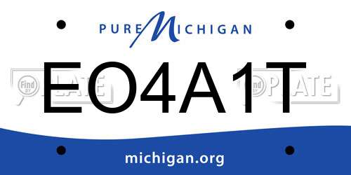 EO4A1T Michigan License Plate