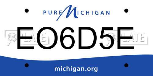 EO6D5E Michigan License Plate