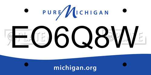 EO6Q8W Michigan License Plate