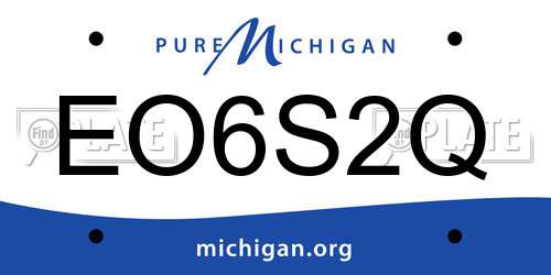 EO6S2Q Michigan License Plate