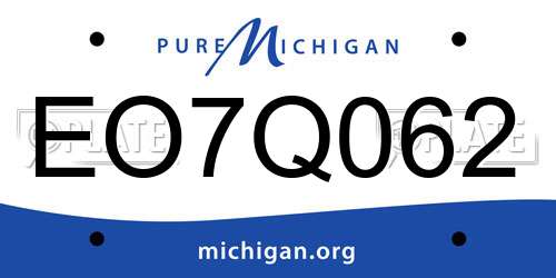 EO7Q062 Michigan License Plate