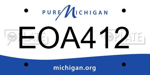 EOA412 Michigan License Plate