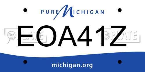 EOA41Z Michigan License Plate