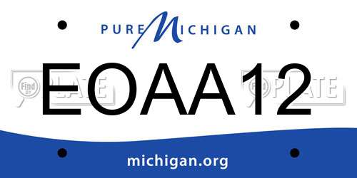 EOAA12 Michigan License Plate