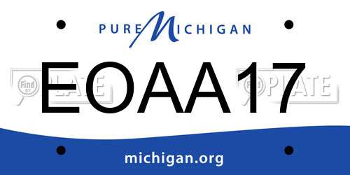 EOAA17 Michigan License Plate