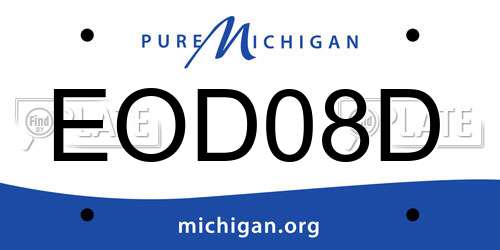 EOD08D Michigan License Plate