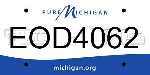 EOD4062 Michigan License Plate