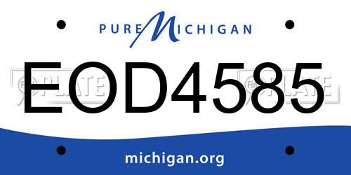EOD4585 Michigan License Plate