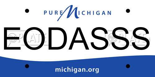 EODASSS Michigan License Plate