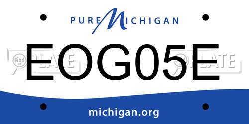 EOG05E Michigan License Plate