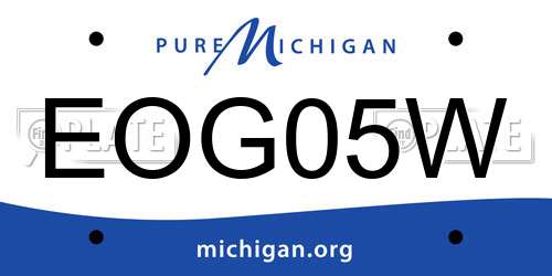 EOG05W Michigan License Plate