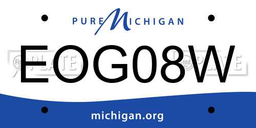 EOG08W Michigan License Plate
