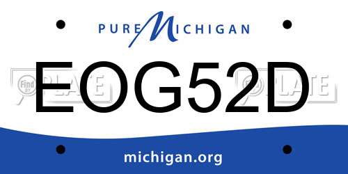EOG52D Michigan License Plate