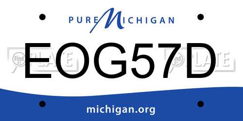 EOG57D Michigan License Plate